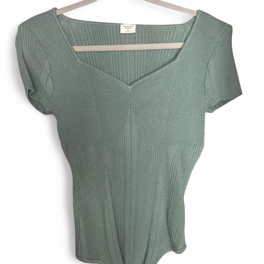 Abercrombie & Fitch Green Ribbed Bodysuit